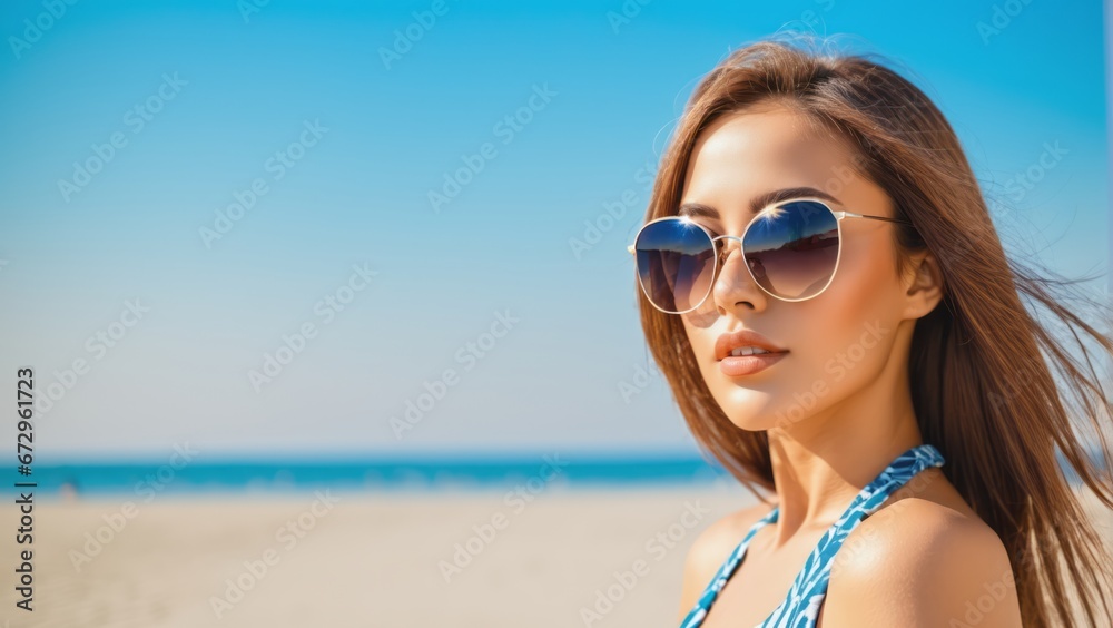 Female Model on Tropical Beach Female Model on Tropical Beach