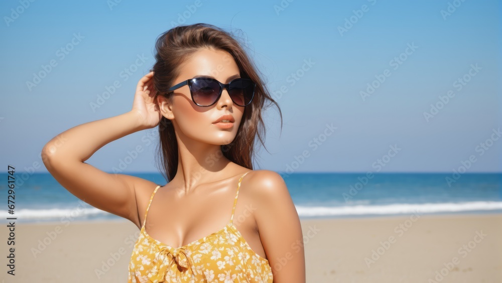 Female Model on Tropical Beach Female Model on Tropical Beach
