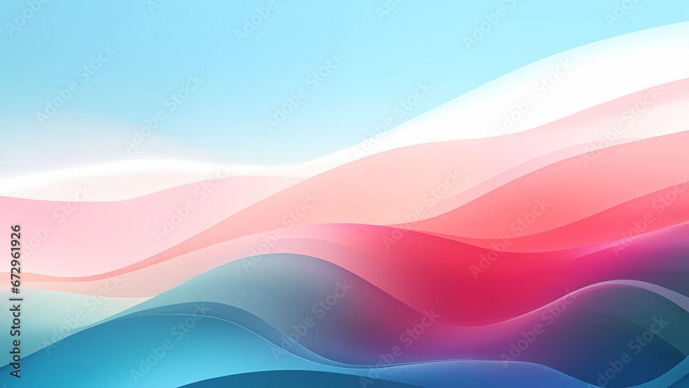 Abstract colorful wave background, Tea rose, Pacific Cyan, Raspberry rose, Generative Ai