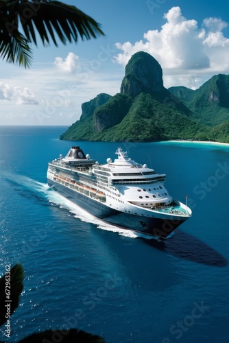 Cruise ship in tropical region  © FadedNeon