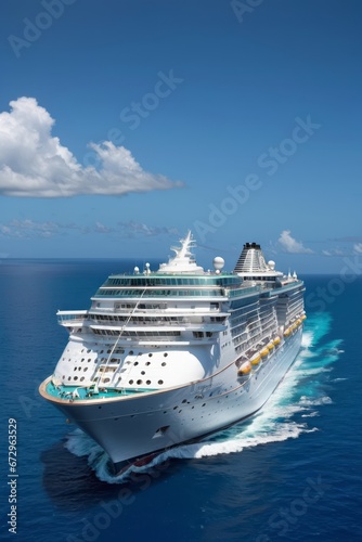 Cruise ship in tropical region  photo