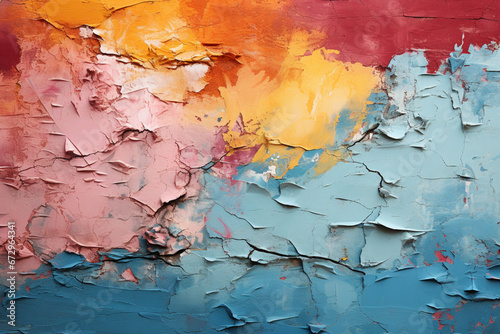 rough filler plaster façade wall texture background made with many bright colors