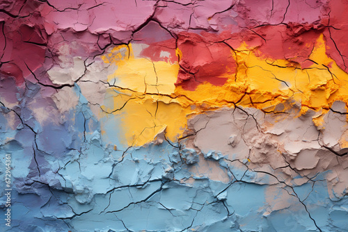 rough filler plaster façade wall texture background made with many bright colors