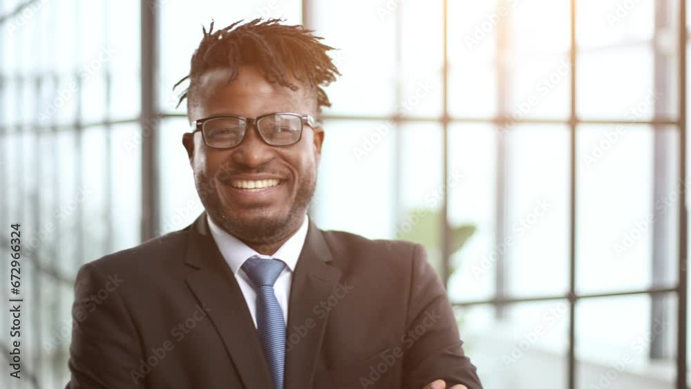 profile of afro american businessman in the office profile of afro american businessman in the office