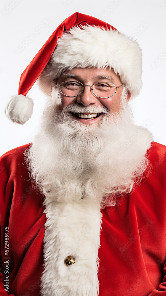 Christmas Santa Claus on white background. Generative AI. Christmas Santa Claus on white background. Generative AI.