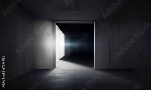 Standard-Eingang im Dunkeln - Alltäglich, Dunkelheit, Schatte Offene Tür mit Licht 