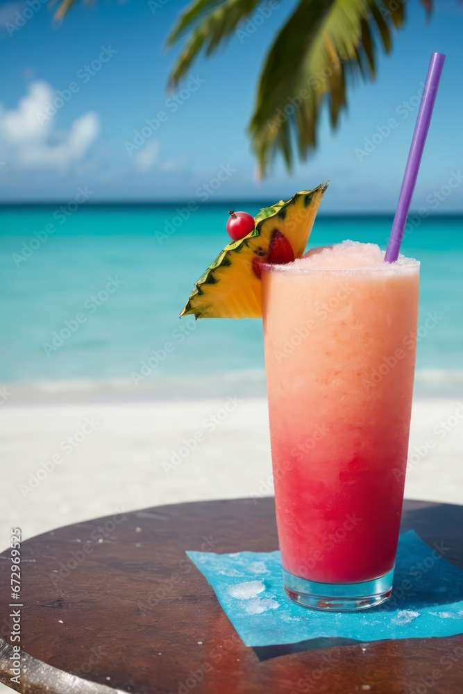 Obraz premium Frozen Cocktail on a tropical beach