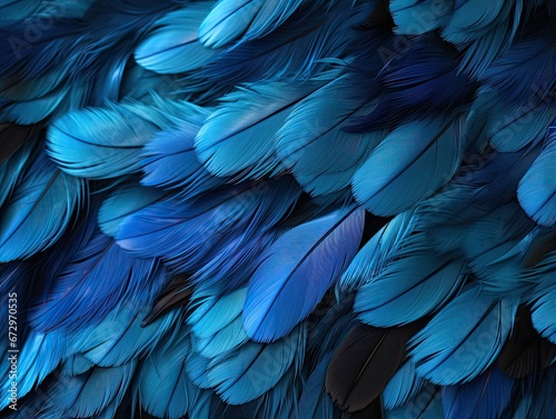 blue and black feathers background © neirfy