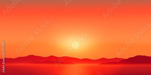 simple orange red sunset illustration