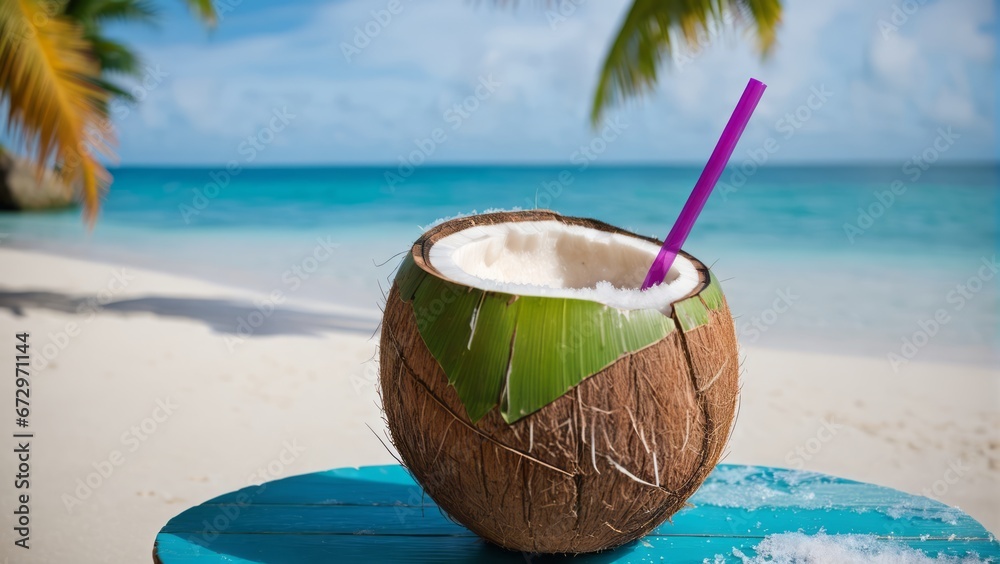 Frozen Cocktail on a tropical beach Frozen Cocktail on a tropical beach