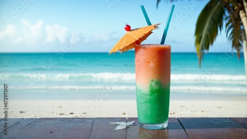 Frozen Cocktail on a tropical beach © FadedNeon