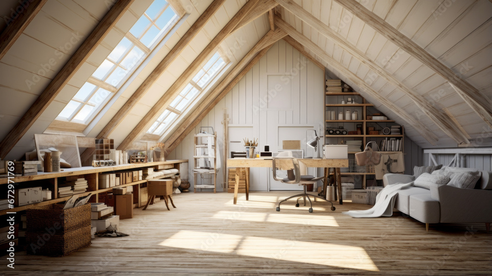 custom made wallpaper toronto digitalAn inviting attic room is filled with natural light and wooden walls adorned with rustic wood accents