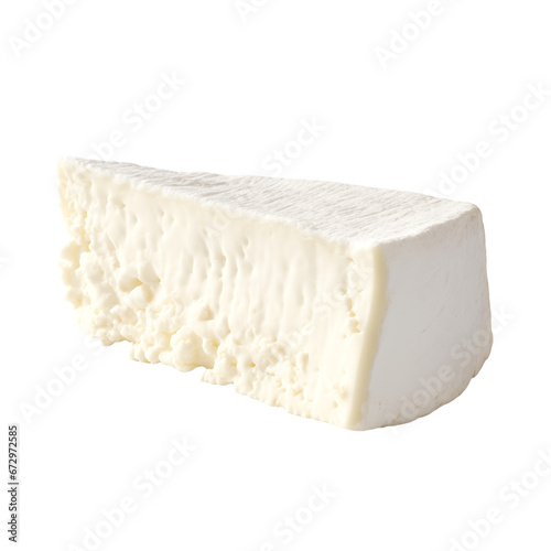 one isolated slice of feta cheese 