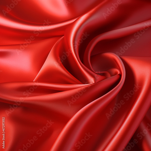 Red silk, textured, background, created using ai generative. 