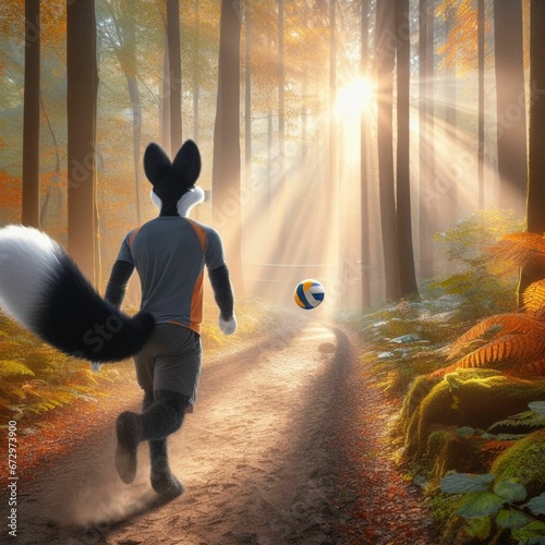 animal walking through the woods