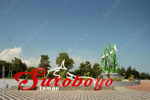  Suro and Boyo statues in Suroboyo Park, Taman Suroboyo, Surabaya photo