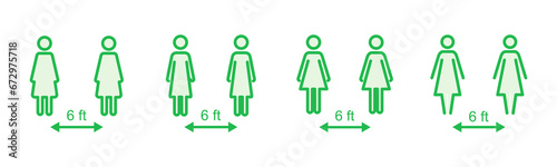 Social distancing icon set. social distance icon. self quarantine sign