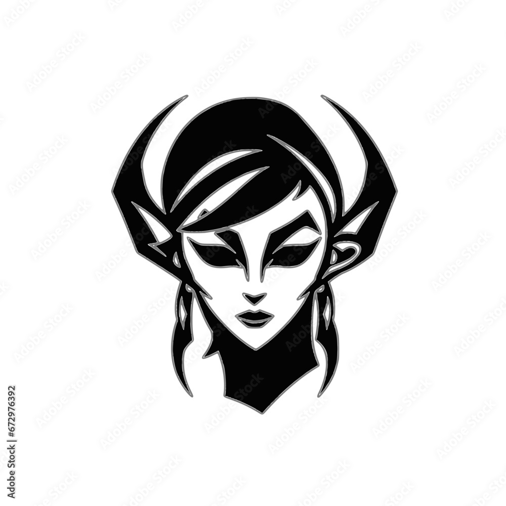 Dungeons and Dragons Elf Icon - Fantasy, Adventure, Exciting, Mystical - Generative AI Art Image - SVG