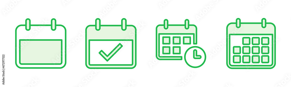 Calendar icon set. Calender symbol. calendar vector icon Calendar icon set. Calender symbol. calendar vector icon