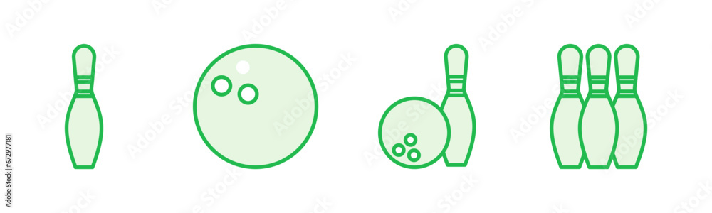 Bowling icon set. bowling ball and pin icon. bowling pins Bowling icon set. bowling ball and pin icon. bowling pins