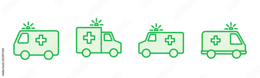 Ambulance icon set. ambulance truck icon vector. ambulance car Ambulance icon set. ambulance truck icon vector. ambulance car