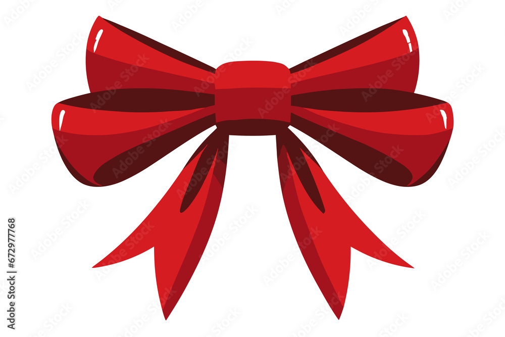 Red bow isolated on transparent or white background Red bow isolated on transparent or white background