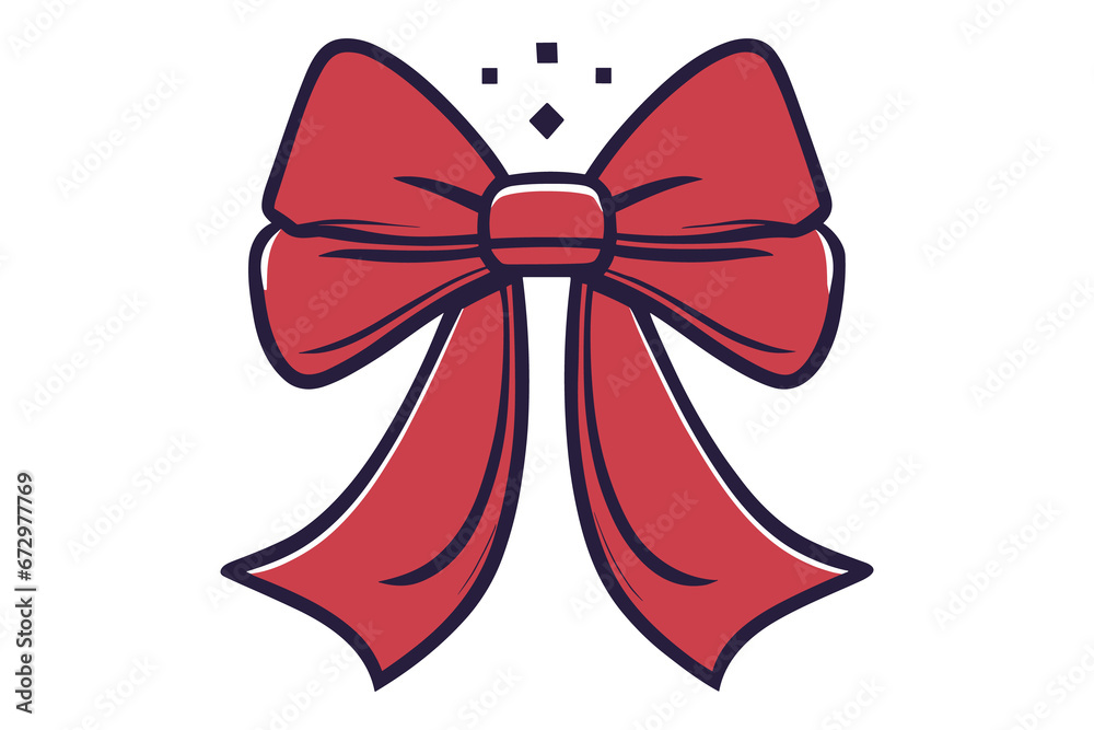 Red bow isolated on transparent or white background Red bow isolated on transparent or white background