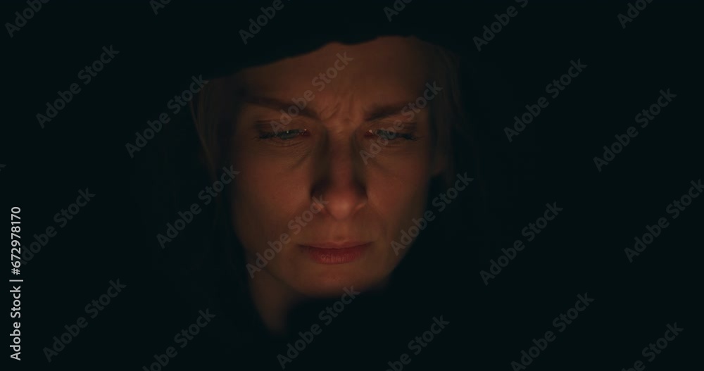 Stressed Haker Portrait Cyber Data Thief Stressed Haker Portrait Cyber Data Thief