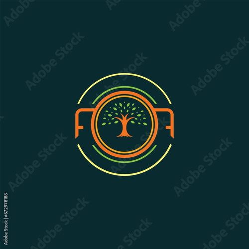 Abstract Combination Camera and Tree Logo Icon Ideas