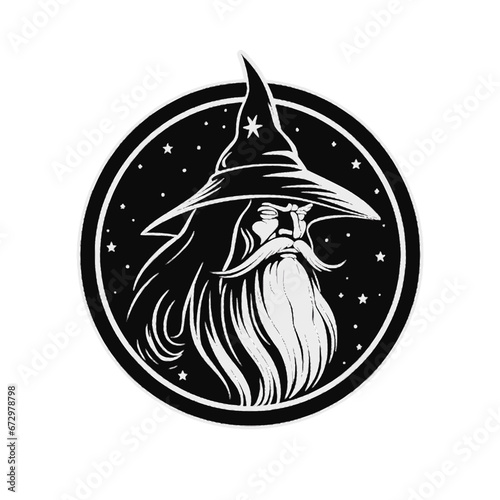 Dungeons and Dragons Wizard Icon - Fantasy, Adventure, Exciting, Mystical - Generative AI Art Image - SVG