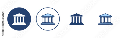 Bank icon vector. Bank sign and symbol, museum, university