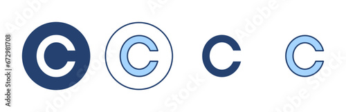 Copyright icon vector. copyright sign and symbol