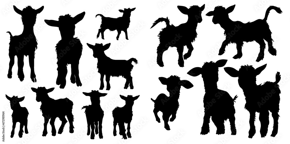 Baby goat silhouettes