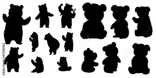 Baby bear silhouettes