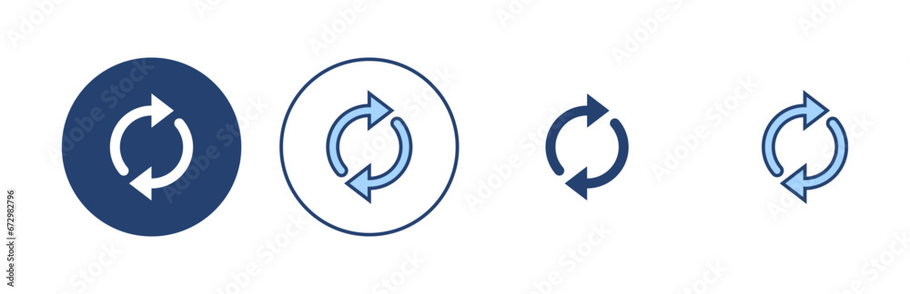 Refresh icon vector. Reload sign and symbol. Update icon. Refresh icon vector. Reload sign and symbol. Update icon.