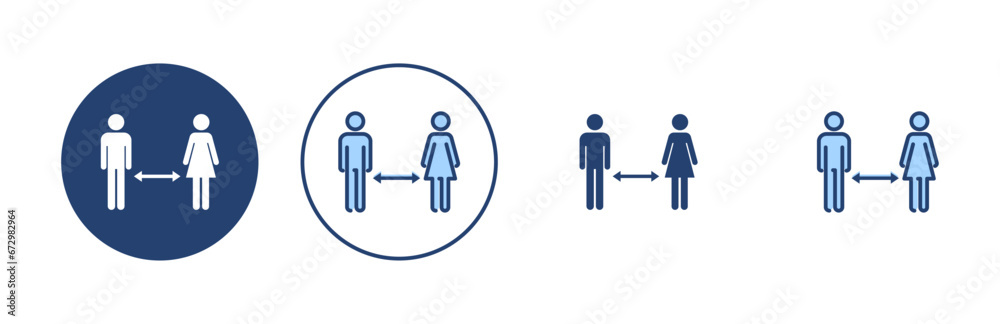 Social distancing vector. social distance sign and symbol. self quarantine sign Social distancing vector. social distance sign and symbol. self quarantine sign