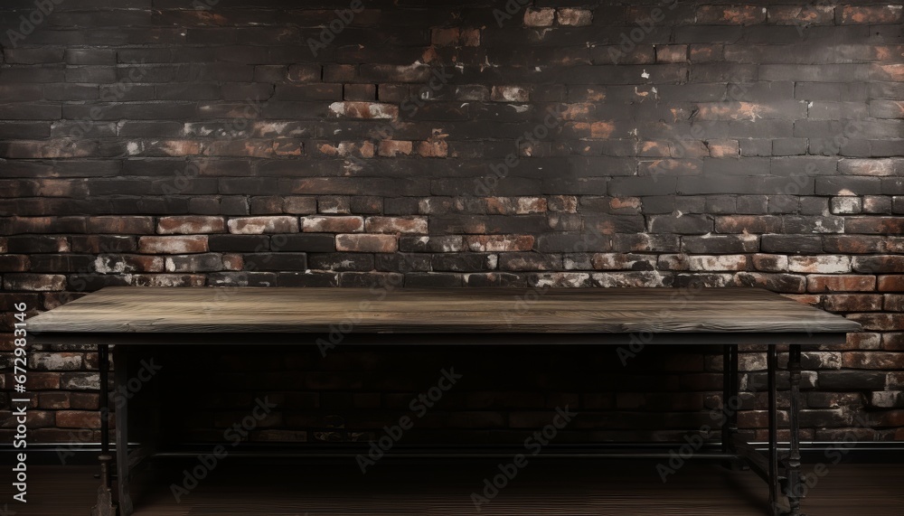 Abstract black brick wall texture on dark background, perfect for creative design projects