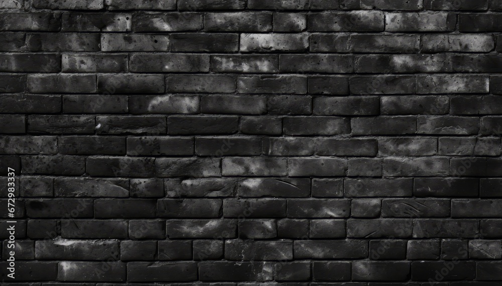 Dark brick wall texture background with black color for design and decoration purposes