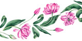 Watercolor pink border template