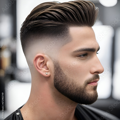 Profile of a man with professional haircut