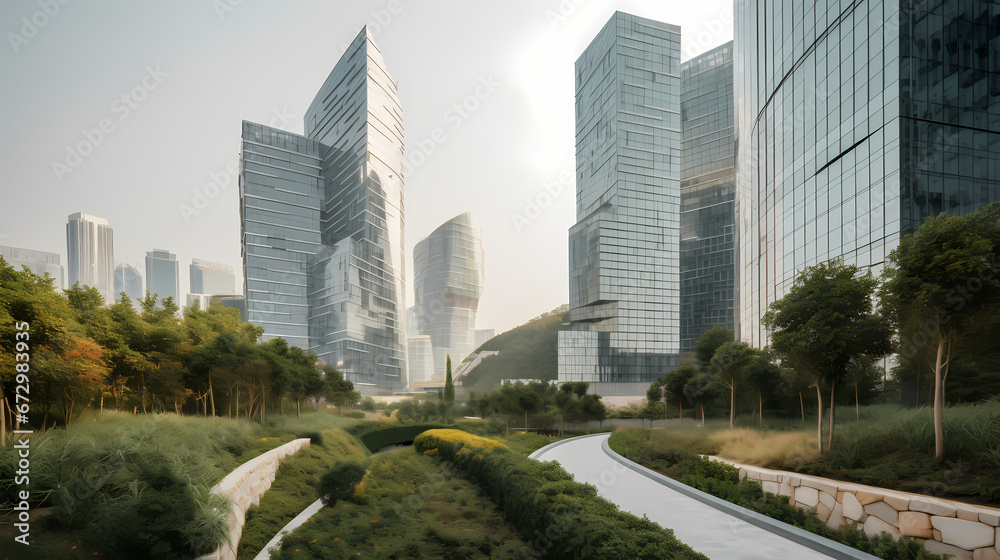 Fototapeta premium generative ai, Creative Core: Busan's Visionary Cityscape Art