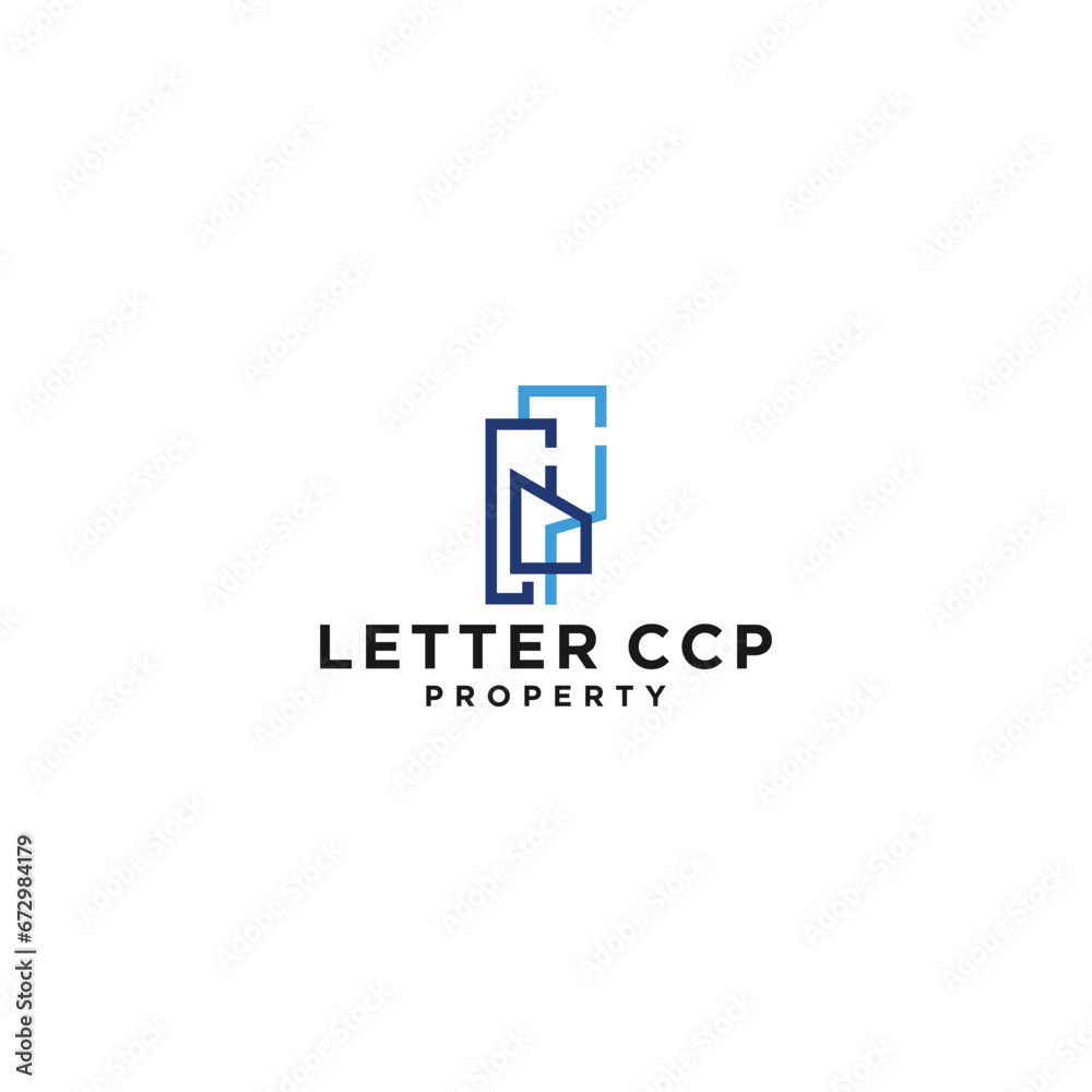 house letter CS, FS, CP and grow logo design vector
