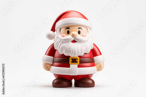 Santa Claus toy miniature on white background. © Jminka