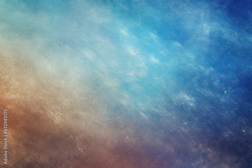 2 colors abstract watercolor background for design. Color gradient, brown and blue iridescent, bright, fun. Rough, grain, noise, grungy