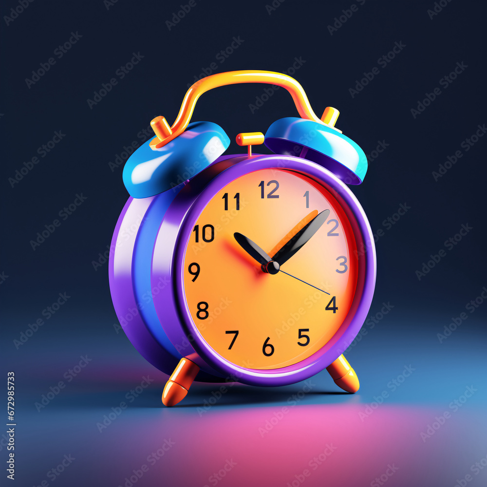 Close-up of retro alarm clock on minimalist theme background, countdown concept illustration Close-up of retro alarm clock on minimalist theme background, countdown concept illustration