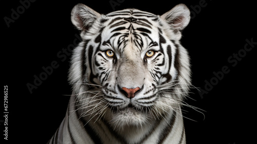 Beautiful portrait of a white tiger photo