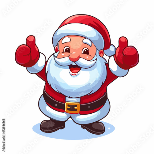 This is a vector illustration of a Santa Claus on a white background. The illustration is simple and colorful, suitable for greeting cards, posters, or stickers.
