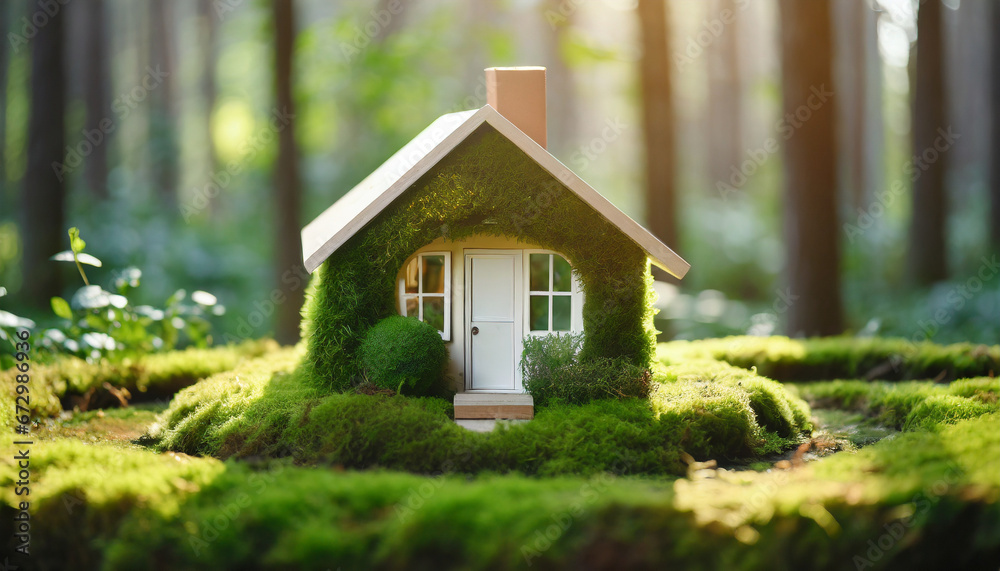 charming eco-friendly mini house nestled in a garden, adorned with windows and a welcoming door, symbolizing sustainable real estate investments blending with the beauty of nature in the warm sunlight charming eco-friendly mini house nestled in a garden, adorned with windows and a welcoming door, symbolizing sustainable real estate investments blending with the beauty of nature in the warm sunlight