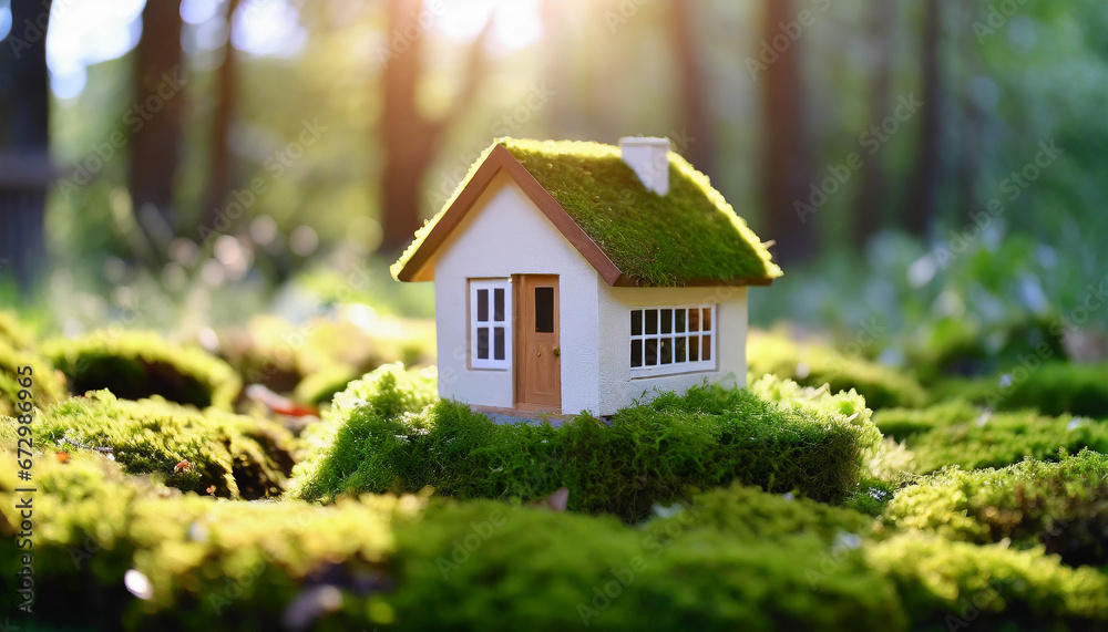 charming eco-friendly mini house nestled in a garden, adorned with windows and a welcoming door, symbolizing sustainable real estate investments blending with the beauty of nature in the warm sunlight charming eco-friendly mini house nestled in a garden, adorned with windows and a welcoming door, symbolizing sustainable real estate investments blending with the beauty of nature in the warm sunlight