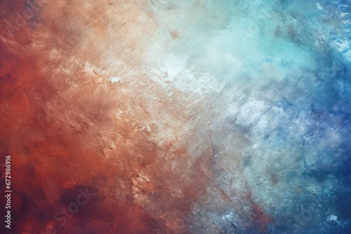 2 colors abstract watercolor background for design. Color gradient, brown and blue iridescent, bright, fun. Rough, grain, noise, grungy © Christiankhs